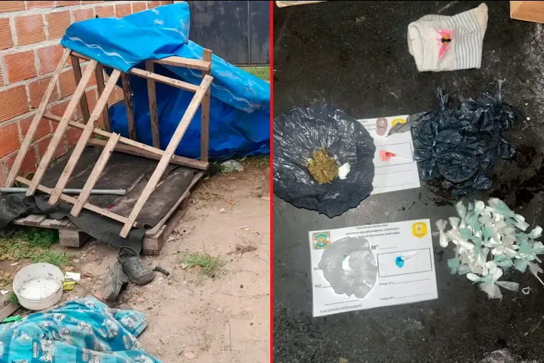 Lo encontraron durmiendo en el patio de su expareja y descubrieron que ella fraccionaba droga