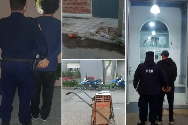 Los sorprendieron con un carrito cargado de ladrillos y terminaron detenidos