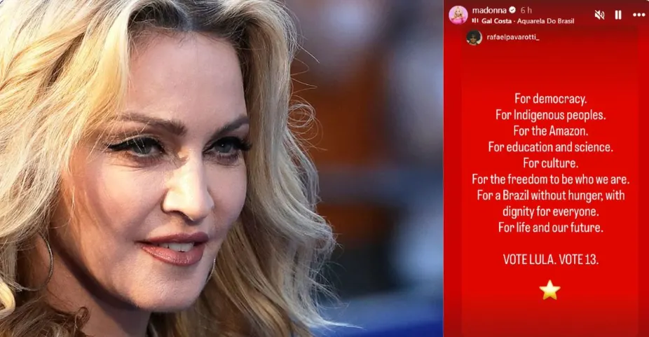 Madonna se metió en la campaña de Lula: “Por un Brasil sin hambre, con dignidad para todos”