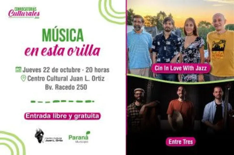 Música en esta Orilla presenta una nueva fecha en el Centro Cultural Juan L Ortiz, en Paraná