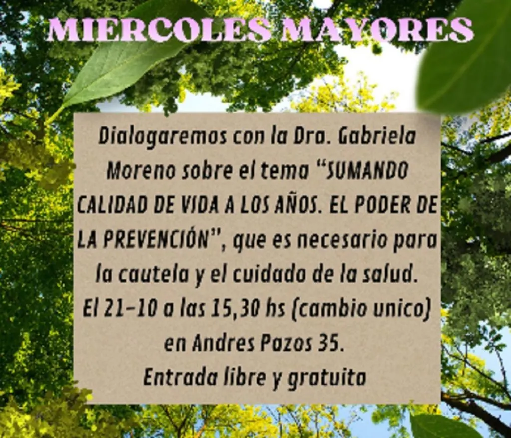 Nuevo encuentro de «Miércoles Mayores» en Paraná