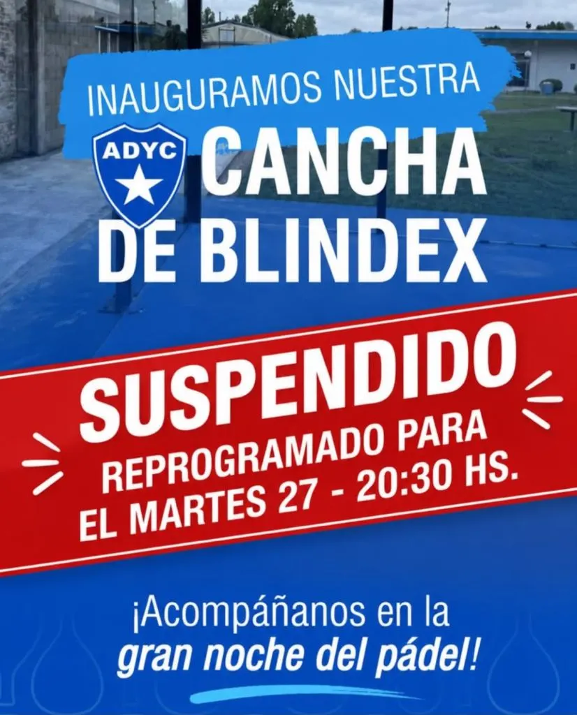 Pádel: Se reprogramó la inauguración de la cancha de blindex en Cultural