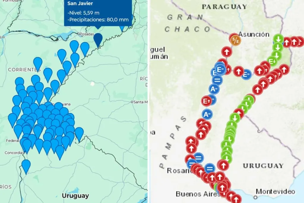 Por las lluvias en el norte repuntó otra vez el Río Uruguay y hay localidades en alerta
