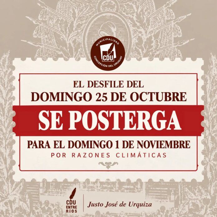 Postergaron el acto y desfile en homenaje a Justo José de Urquiza
