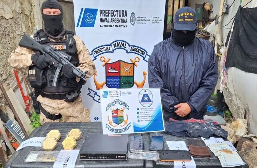 Prefectura secuestró más de 1.200 millones de pesos en lingotes de oro en Caleta Olivia