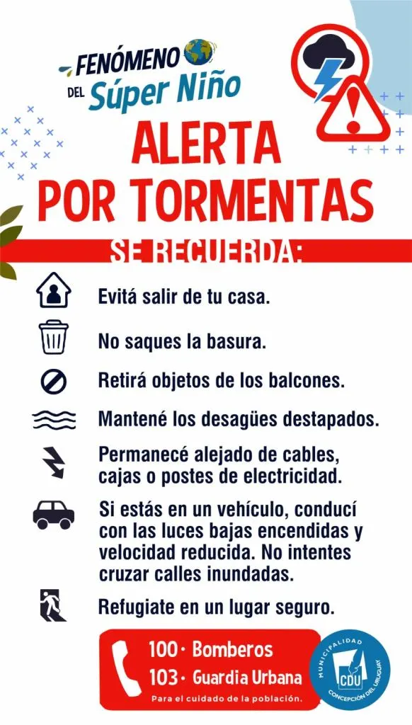 Recomendaciones por alerta meteorológico