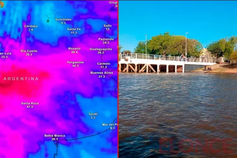 Regresan las lluvias y podrían complicar la crecida de los ríos Paraná y Uruguay en Entre Ríos
