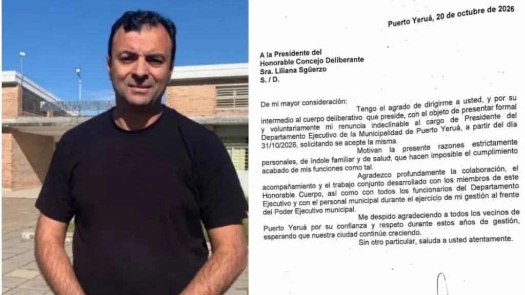 Renunció el intendente de Puerto Yeruá