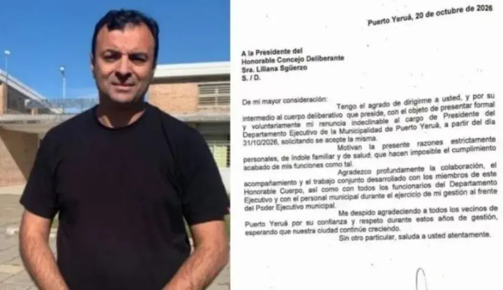 Renunció el intendente de Puerto Yeruá