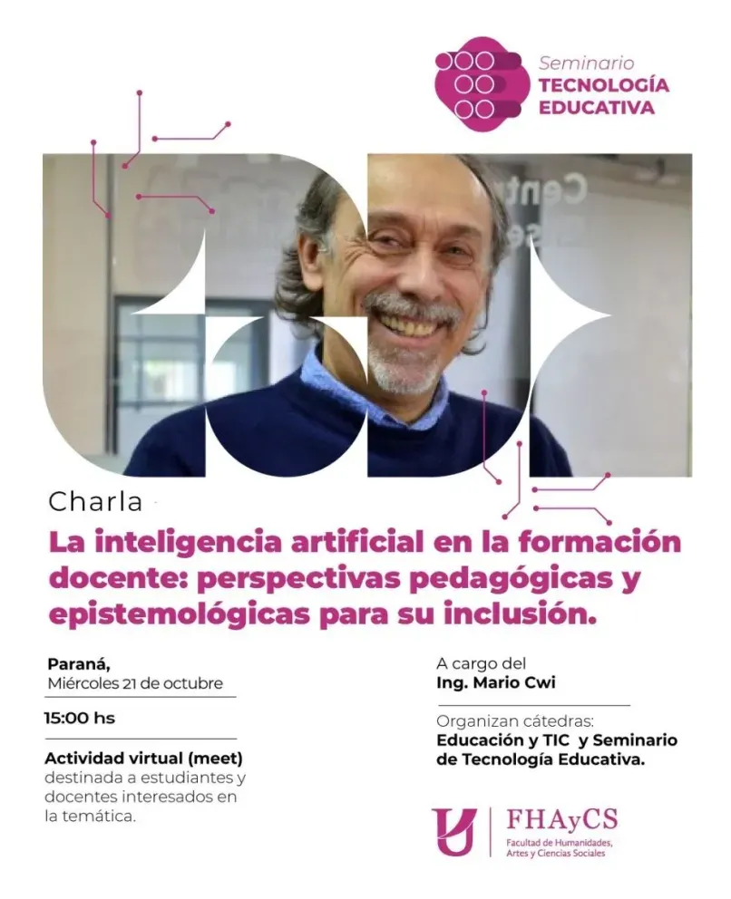 Se realizará una charla sobre la Inteligencia Artificial en la formación docente