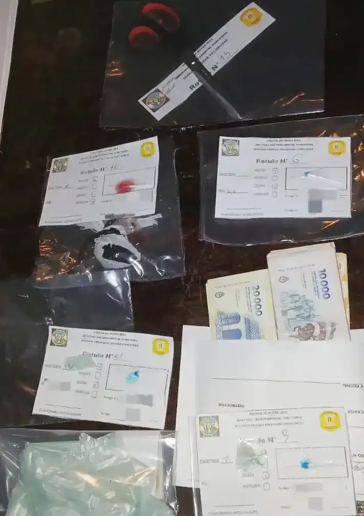 Secuestraron cocaína, marihuana y más de un millón de pesos en cuatro allanamientos