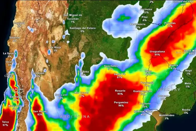 Sigue la alerta por tormentas en Entre Ríos: cómo estará el tiempo durante el fin de semana