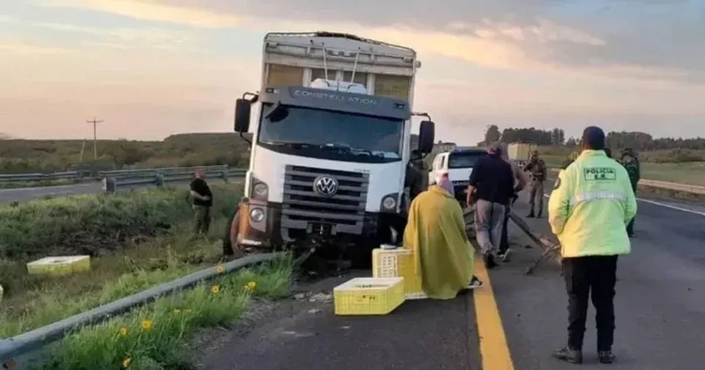 Un camión despistó en la Ruta 14 tras esquivar un ciervo