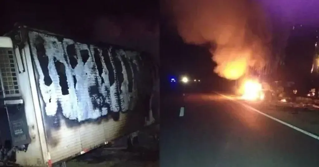 Un camión se prendió fuego en la ruta de Entre Ríos: las pérdidas fueron totales