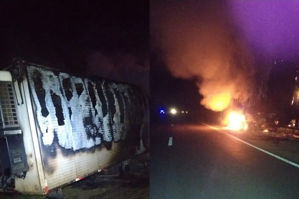 Un camión se prendió fuego en la ruta de Entre Ríos: las pérdidas fueron totales