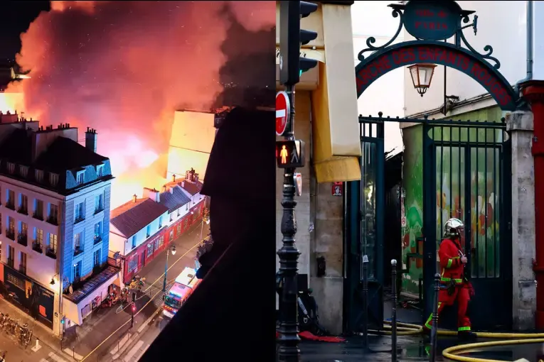 Un incendio arrasó el mercado más antiguo de París y provocó un derrumbe parcial