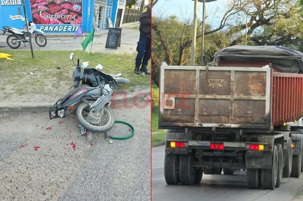 Una mujer sufrió fracturas tras choque entre moto y camión en uno de los accesos a Paraná