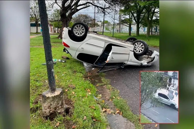 Video muestra el momento en el que se produce choque y vuelco de conductor alcoholizado