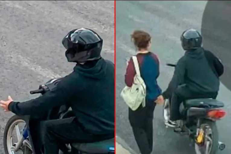 Video: un motociclista acosó a una mujer en plena calle de Paraná y escapó a toda velocidad