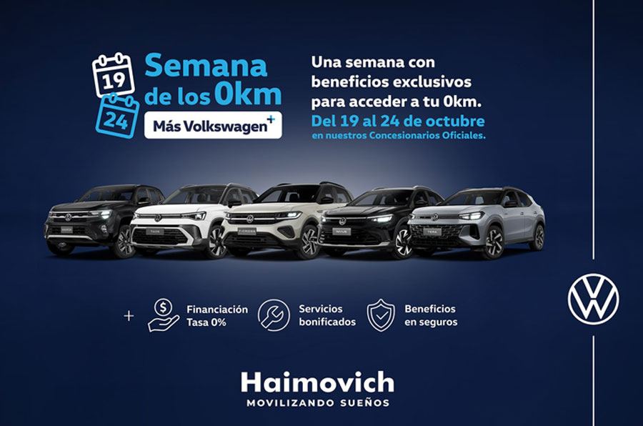 Volkswagen y Haimovich celebran los últimos días de “La Semana de los 0km” con beneficios especiales para acceder a un nuevo vehículo.