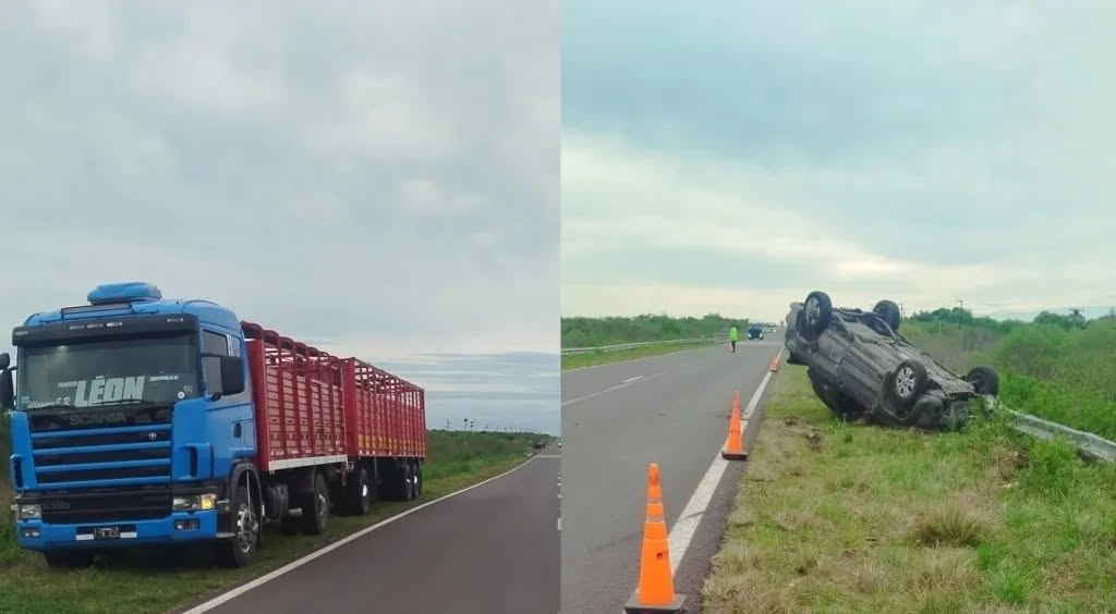 Vuelco en la ruta 127: Un hombre de 81 años fue trasladado al hospital